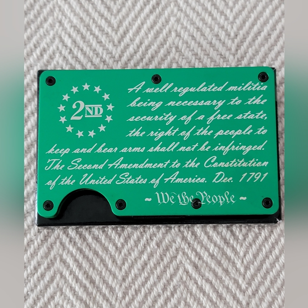 2nd Amendment Minimalist Card WalletAnodized Aluminum RFID Block!
